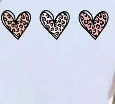 Girls Basic Leopard heart Tee