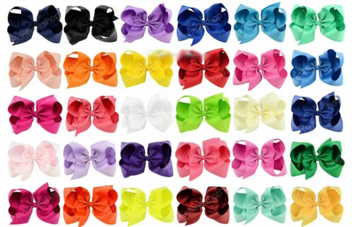 6 inch hair bows assorted colors