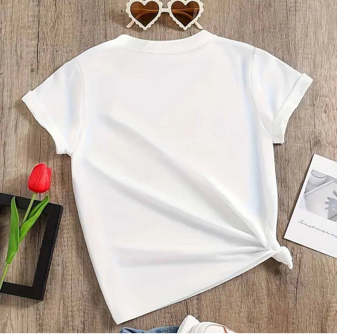 Girls Basic Leopard heart Tee