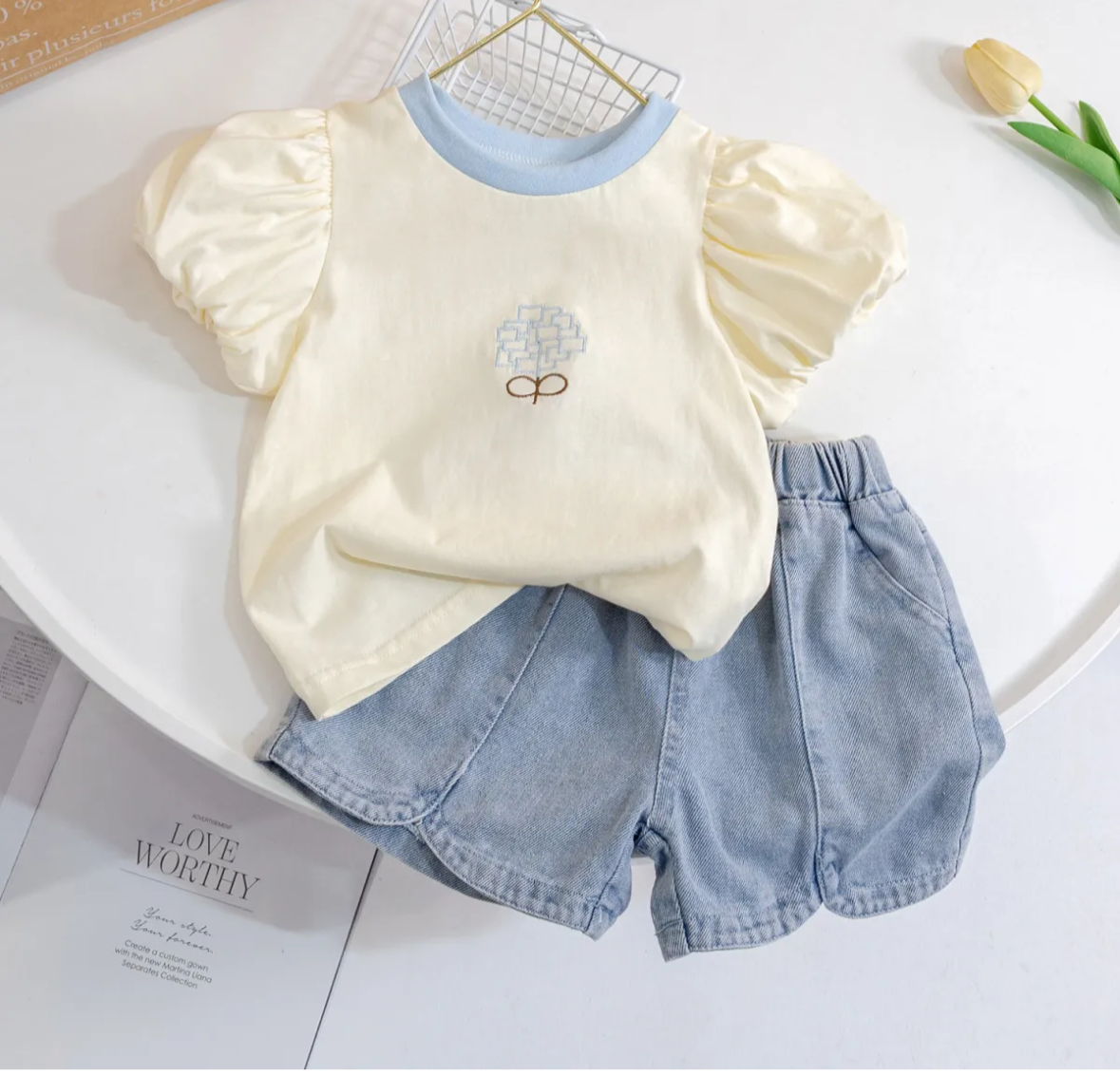 Girls Fashion Two Piece Short Set